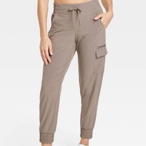 Women's Taupe Cargo Jogger Pants